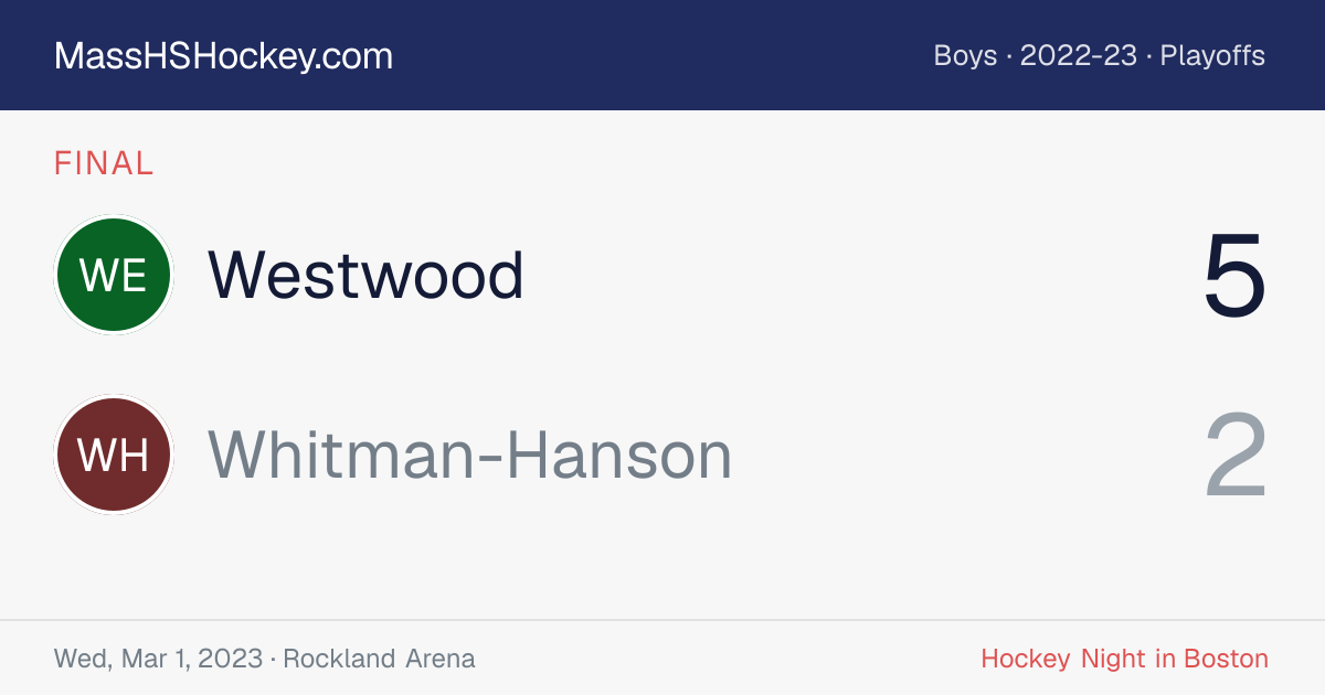Westwood at Whitman-Hanson score card