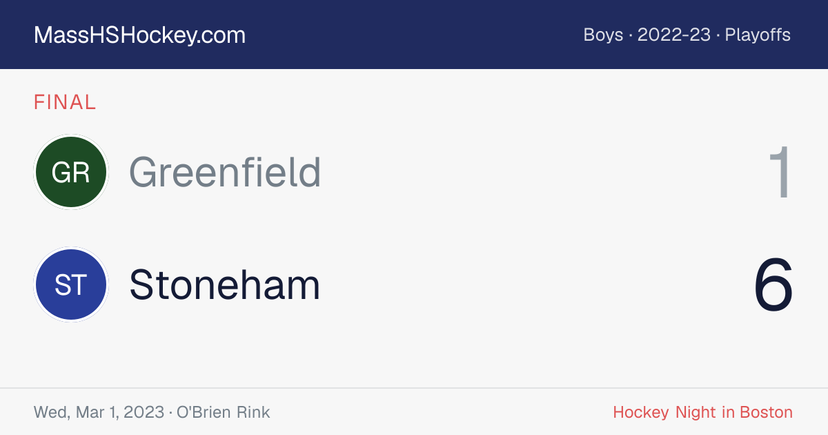Greenfield at Stoneham score card