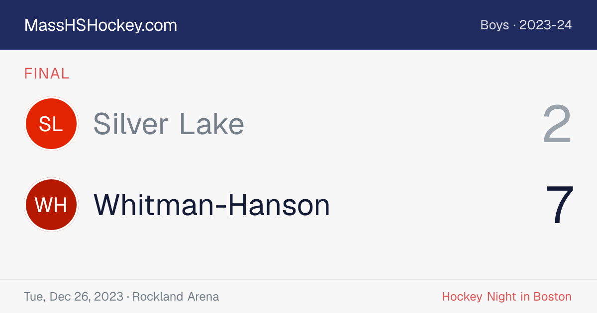 Silver Lake at Whitman-Hanson score card