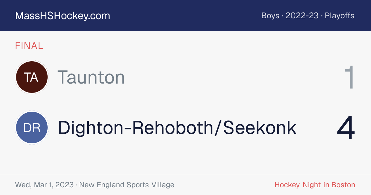 Taunton at Dighton-Rehoboth/Seekonk score card