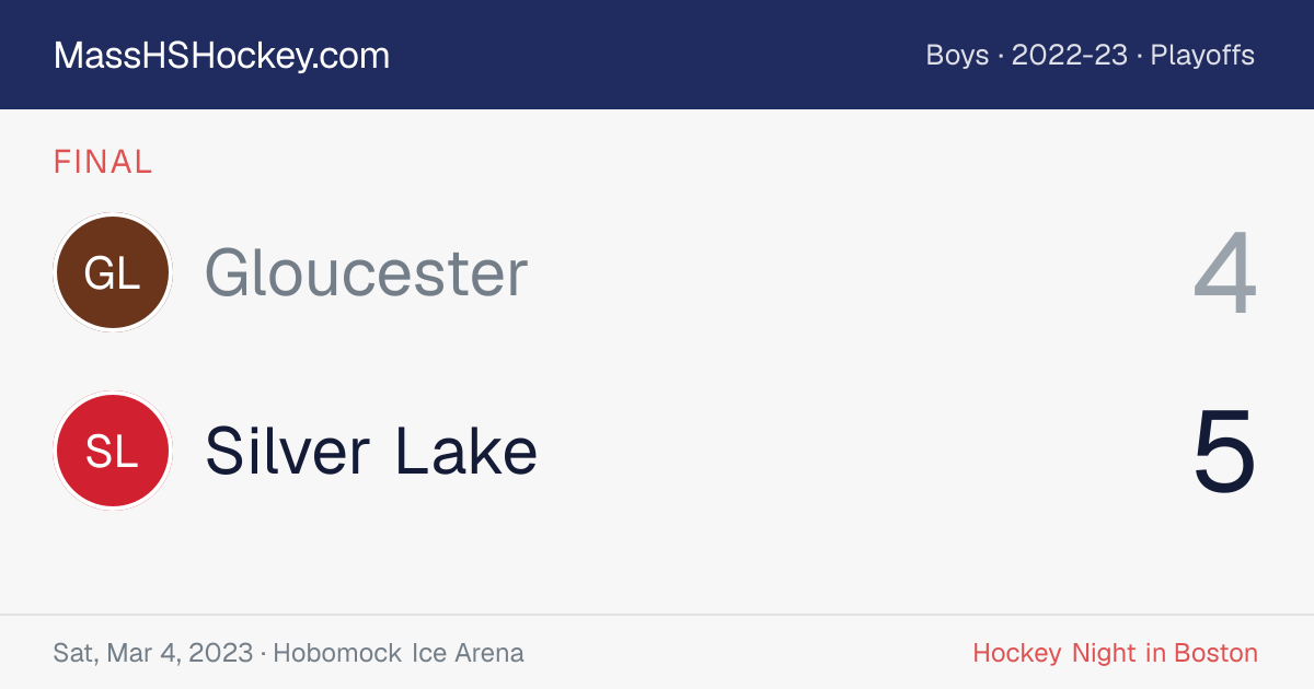 Gloucester at Silver Lake score card