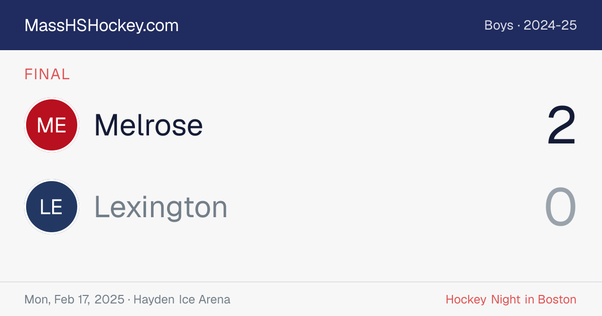 Melrose at Lexington score card