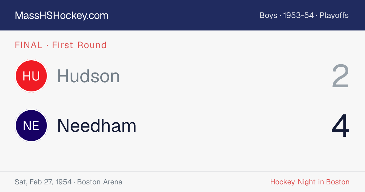 Hudson at Needham score card