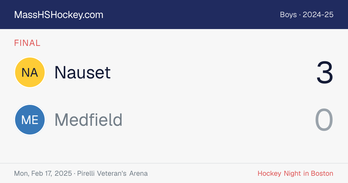 Nauset at Medfield score card