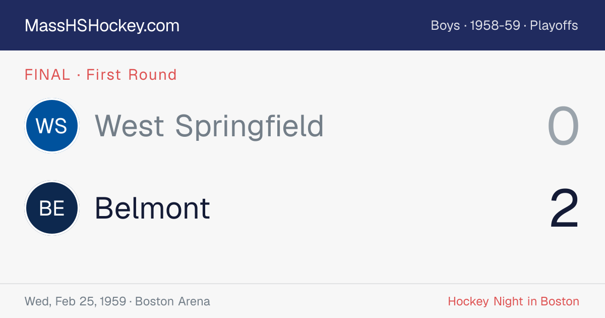 West Springfield at Belmont score card