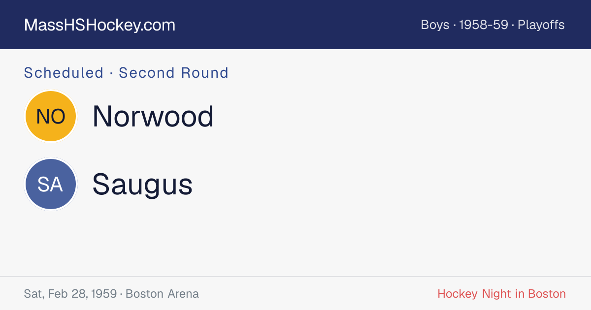 Norwood at Saugus score card