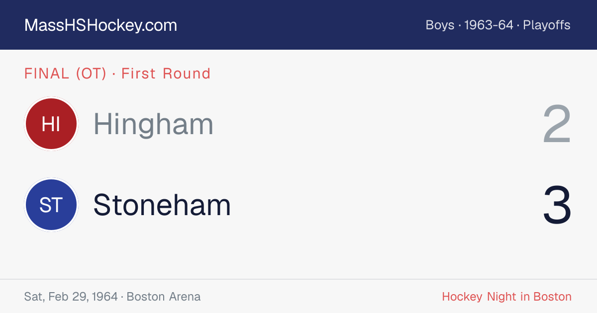 Hingham at Stoneham score card