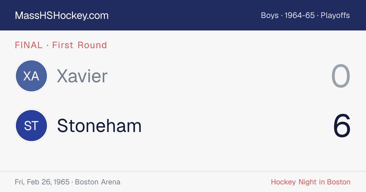 Xavier at Stoneham score card