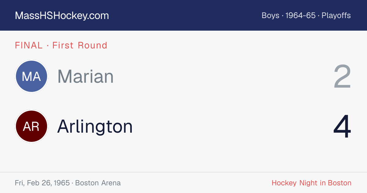 Marian at Arlington score card