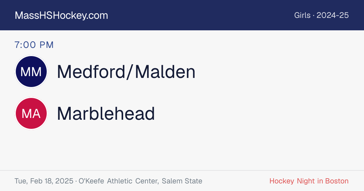 Medford/Malden at Marblehead score card