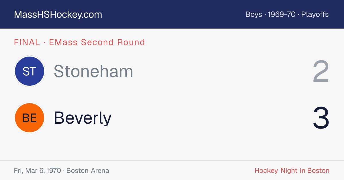 Stoneham at Beverly score card
