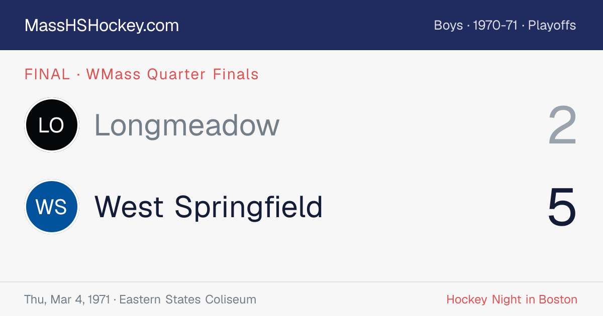 Longmeadow at West Springfield score card