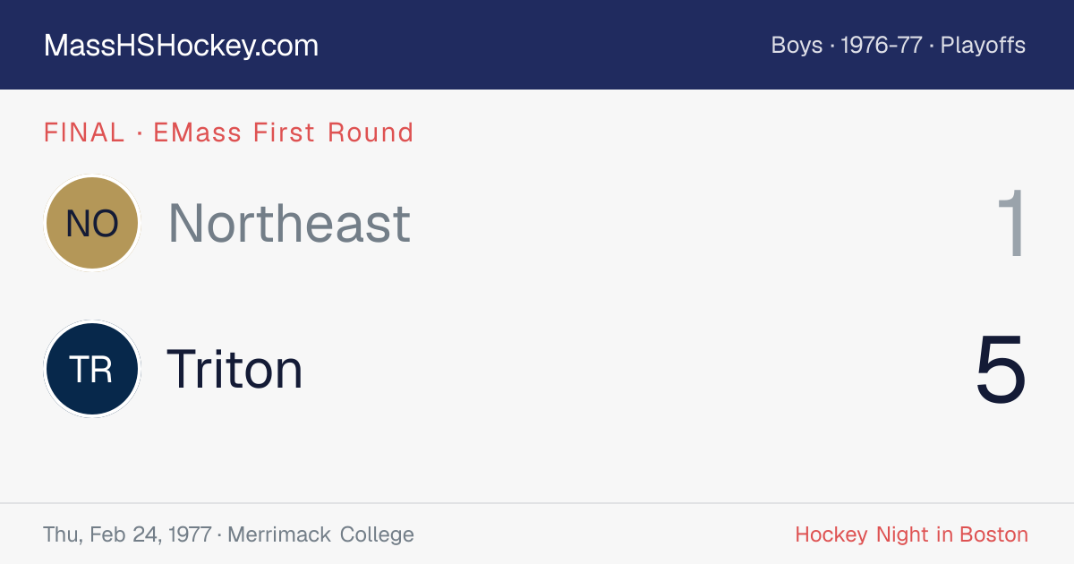 Northeast at Triton score card