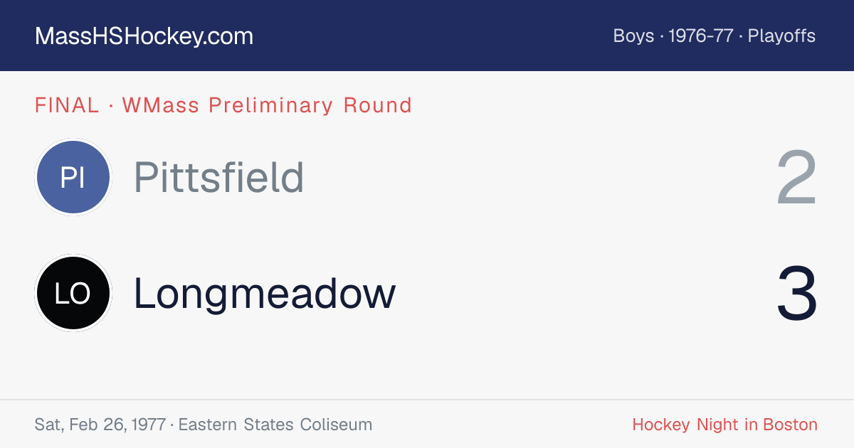 Pittsfield at Longmeadow score card