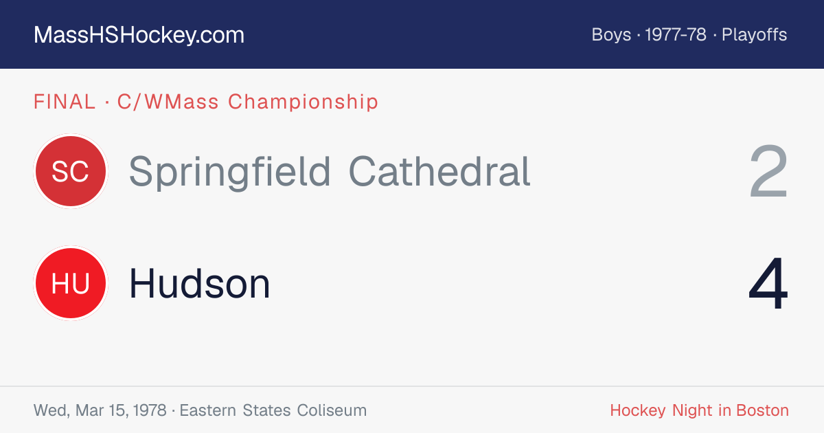 Springfield Cathedral at Hudson score card