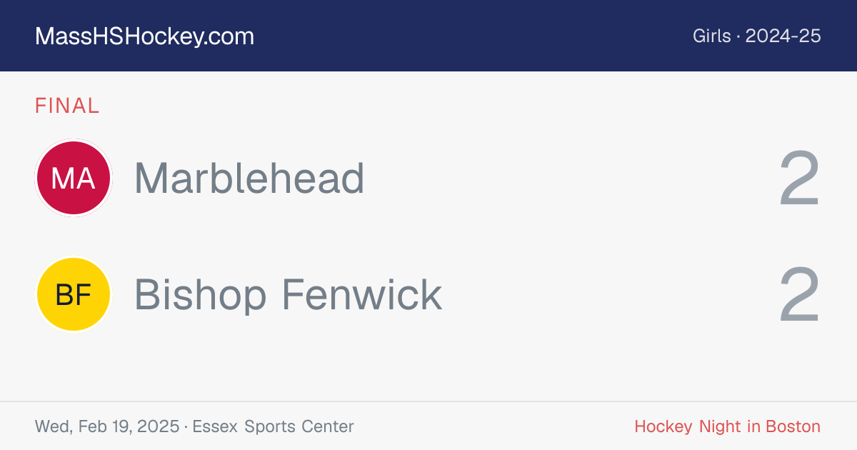 Marblehead at Bishop Fenwick score card