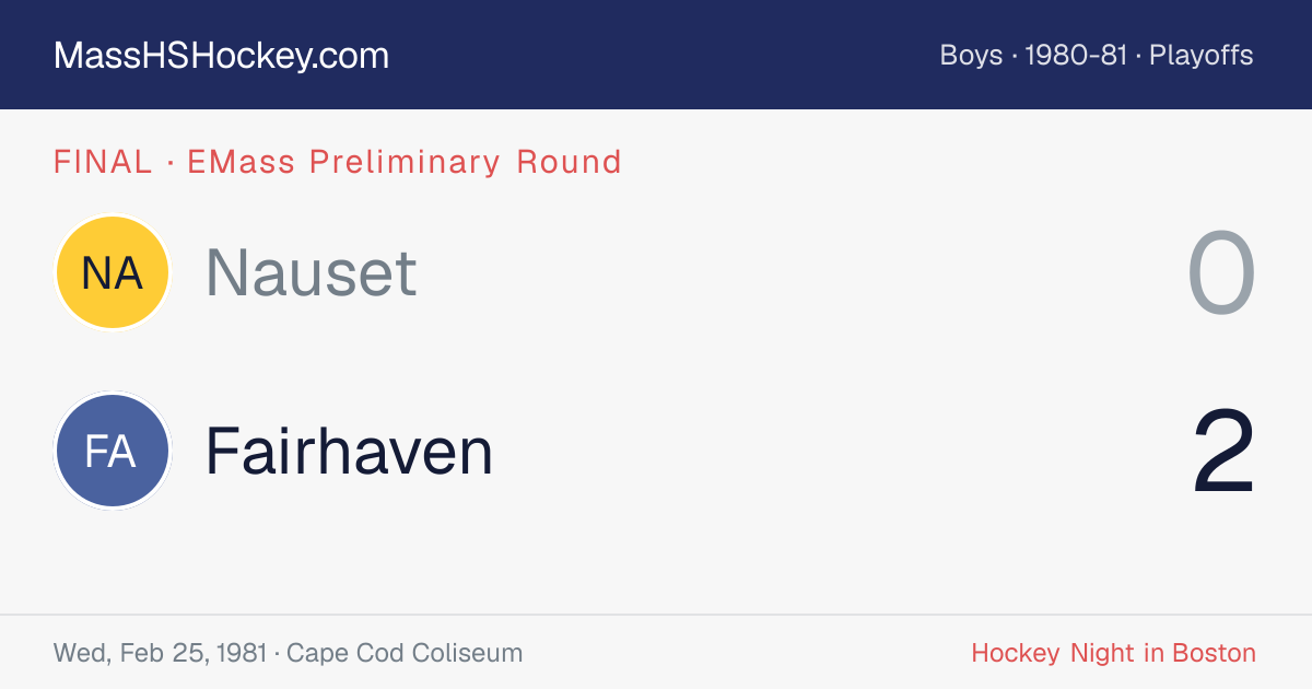 Nauset at Fairhaven score card