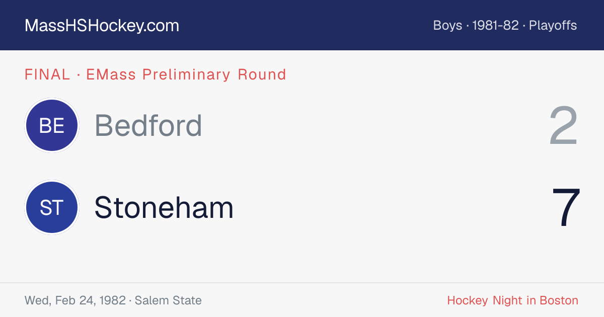 Bedford at Stoneham score card