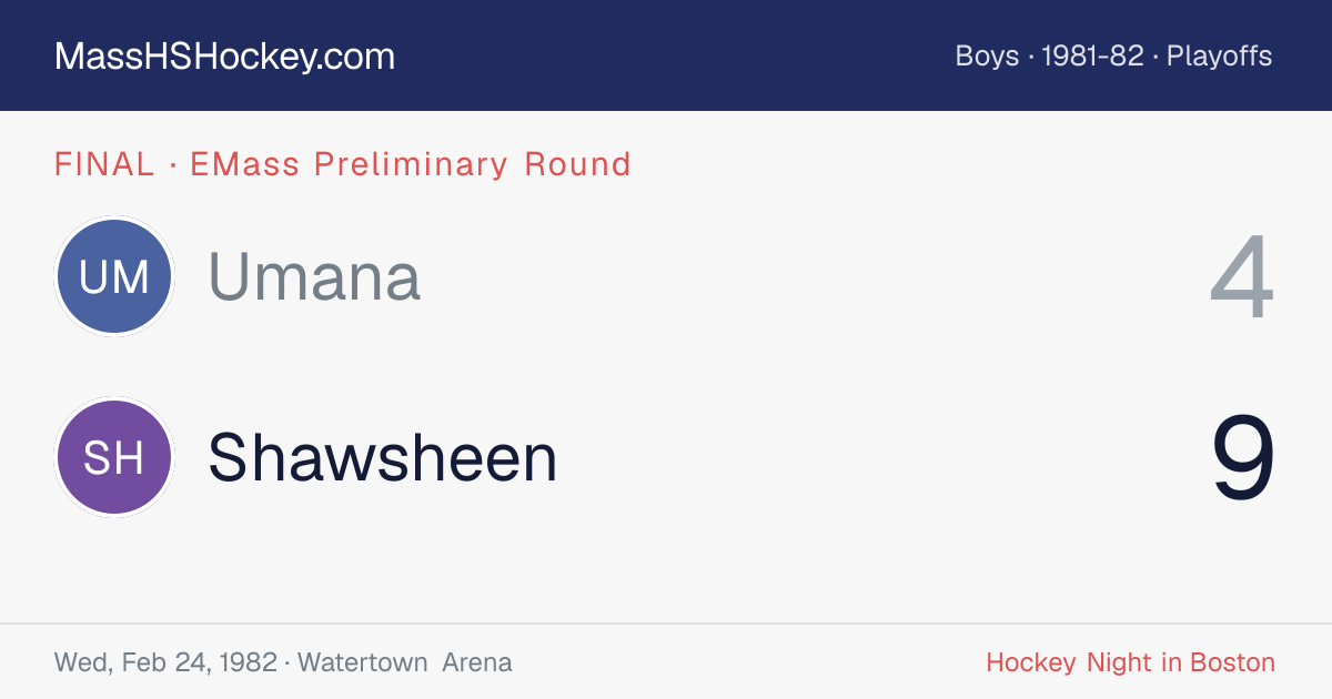 Umana at Shawsheen score card
