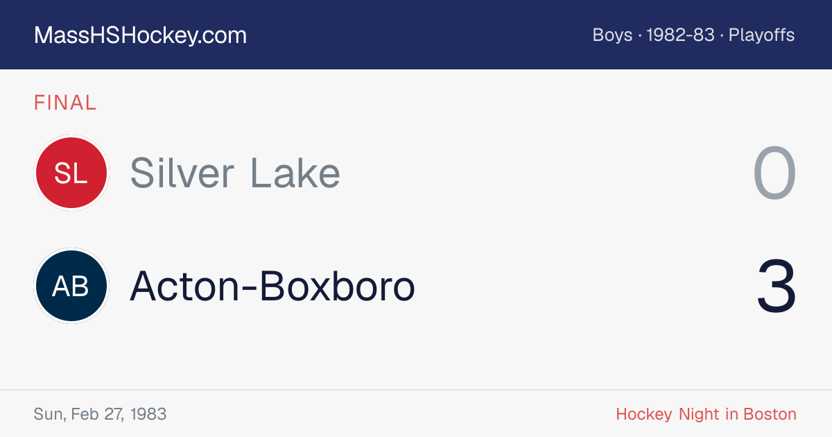 Silver Lake at Acton-Boxboro score card