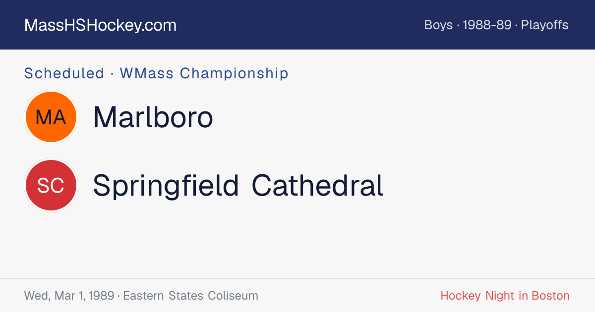 Marlboro at Springfield Cathedral score card