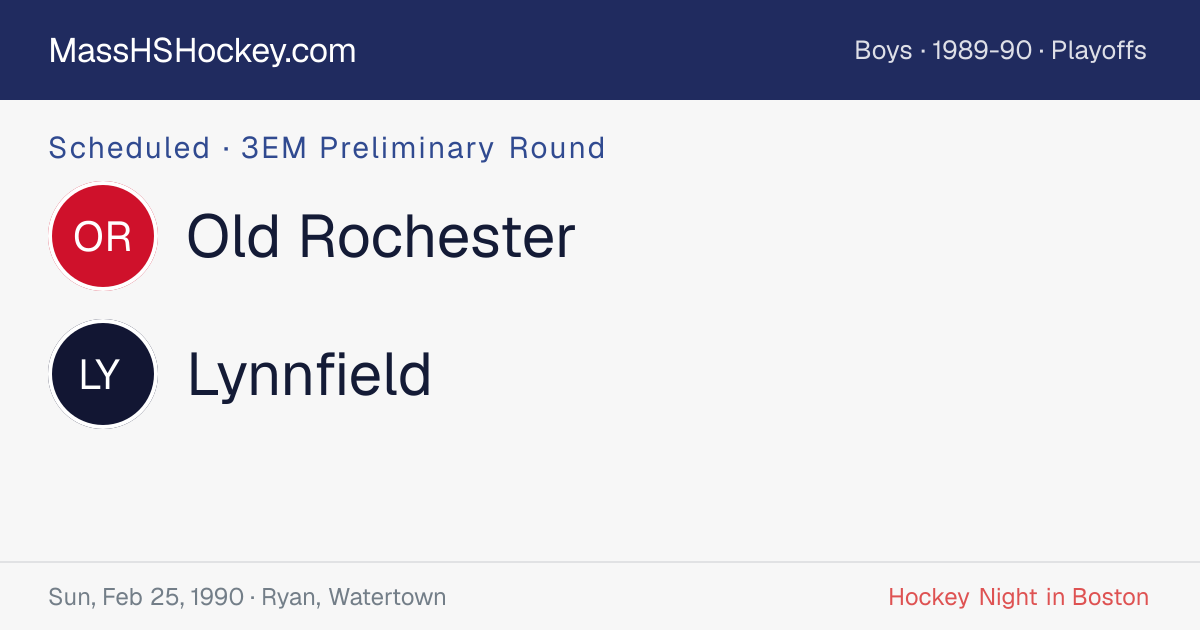 Old Rochester at Lynnfield score card
