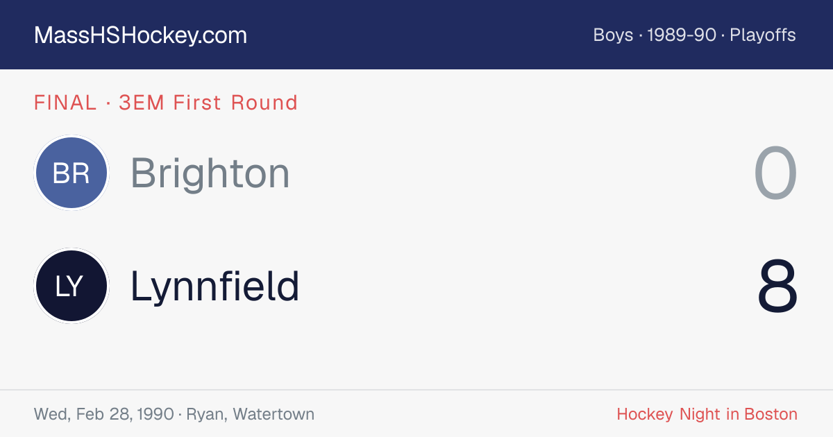 Brighton at Lynnfield score card