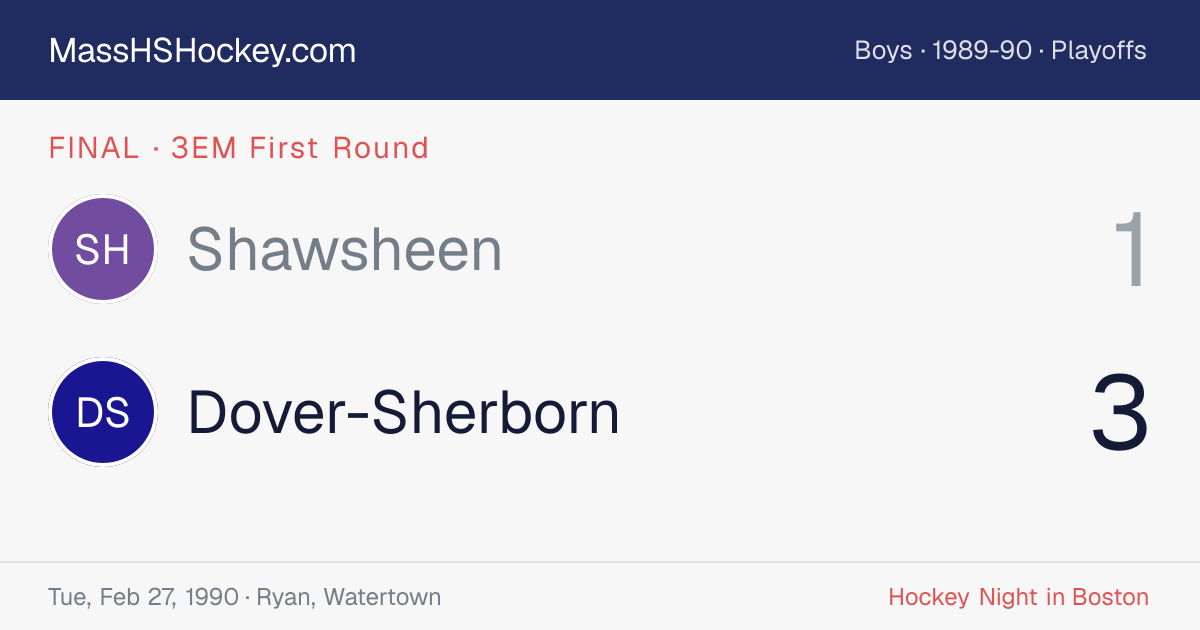 Shawsheen at Dover-Sherborn score card