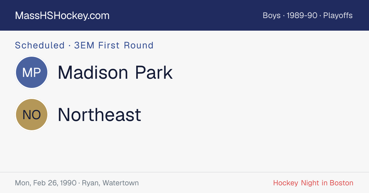 Madison Park at Northeast score card