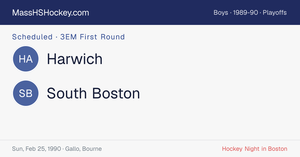 Harwich at South Boston score card