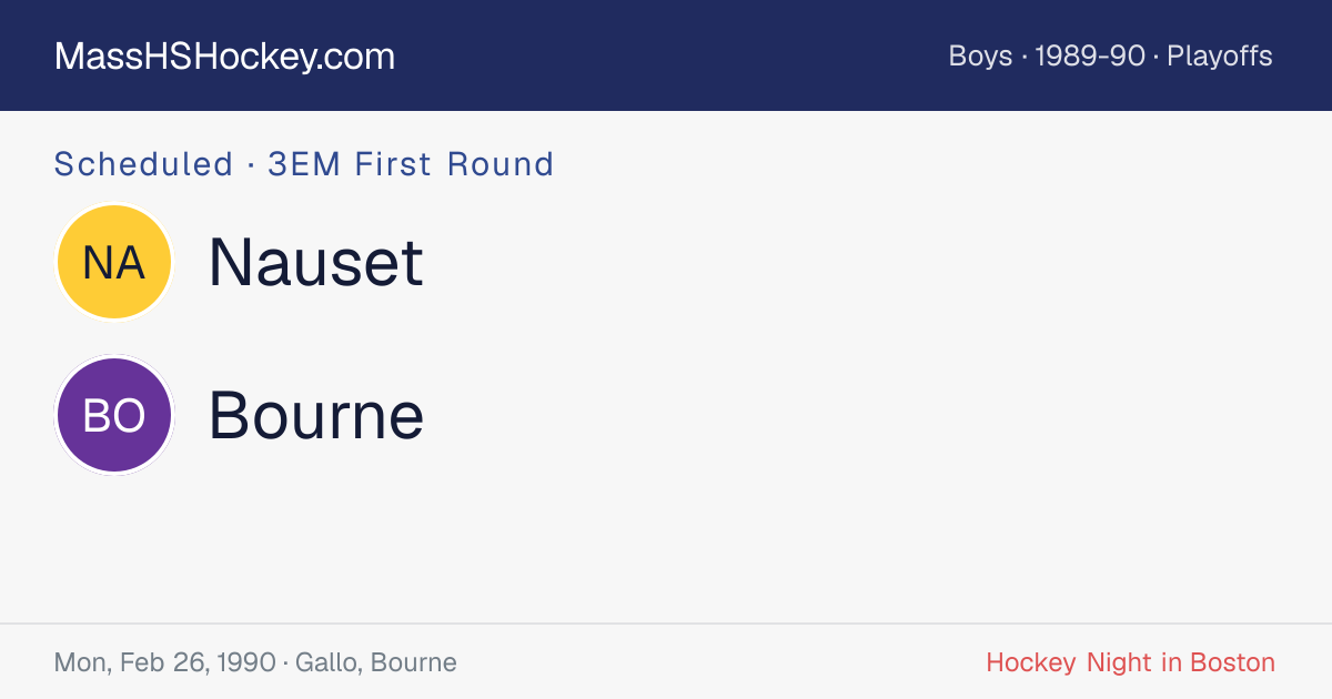 Nauset at Bourne score card