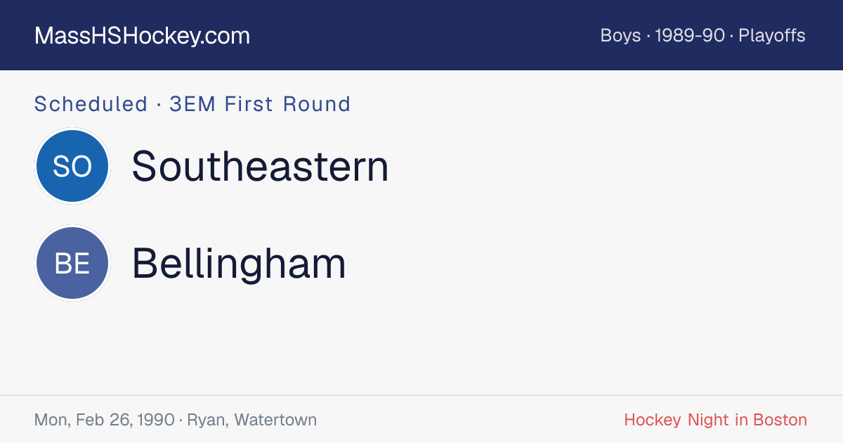 Southeastern at Bellingham score card