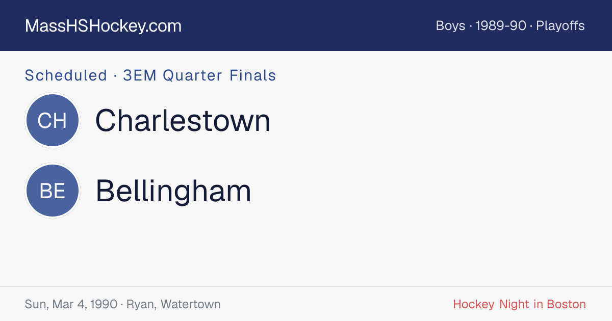 Charlestown at Bellingham score card