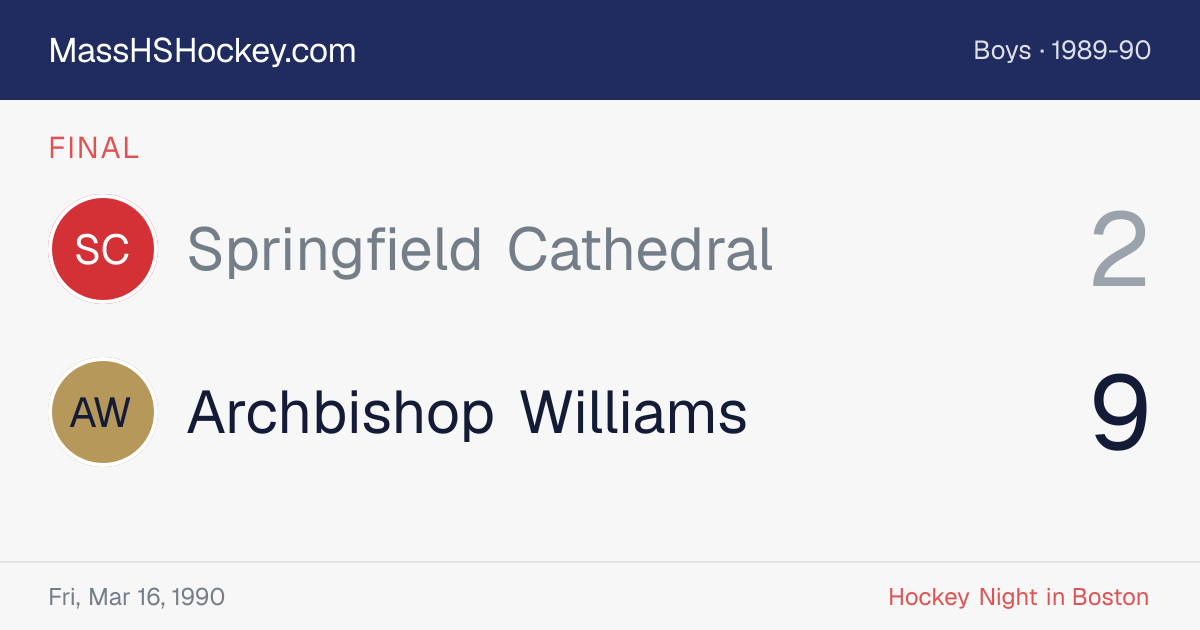 Springfield Cathedral at Archbishop Williams score card