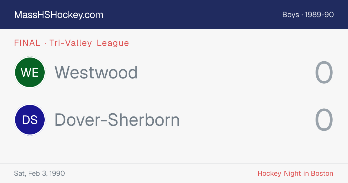 Westwood at Dover-Sherborn score card
