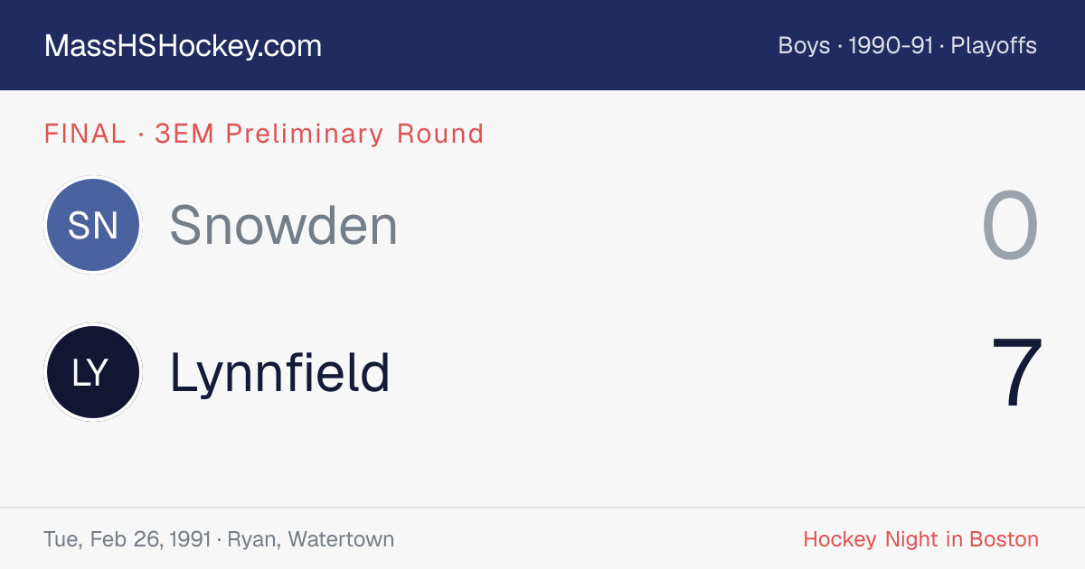 Snowden at Lynnfield score card