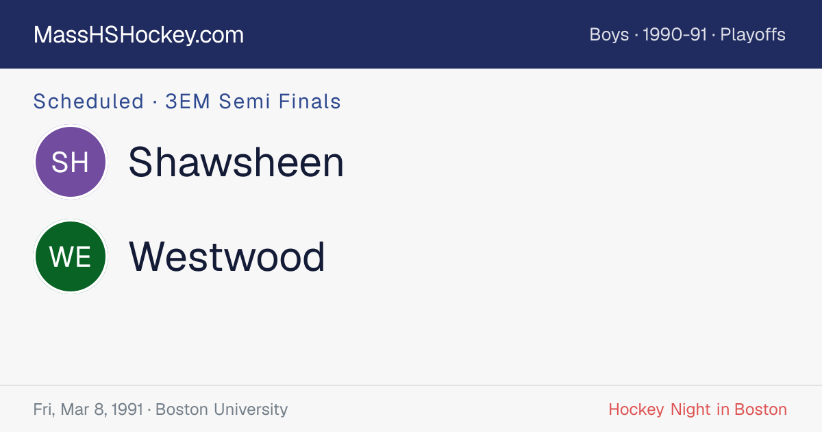 Shawsheen at Westwood score card