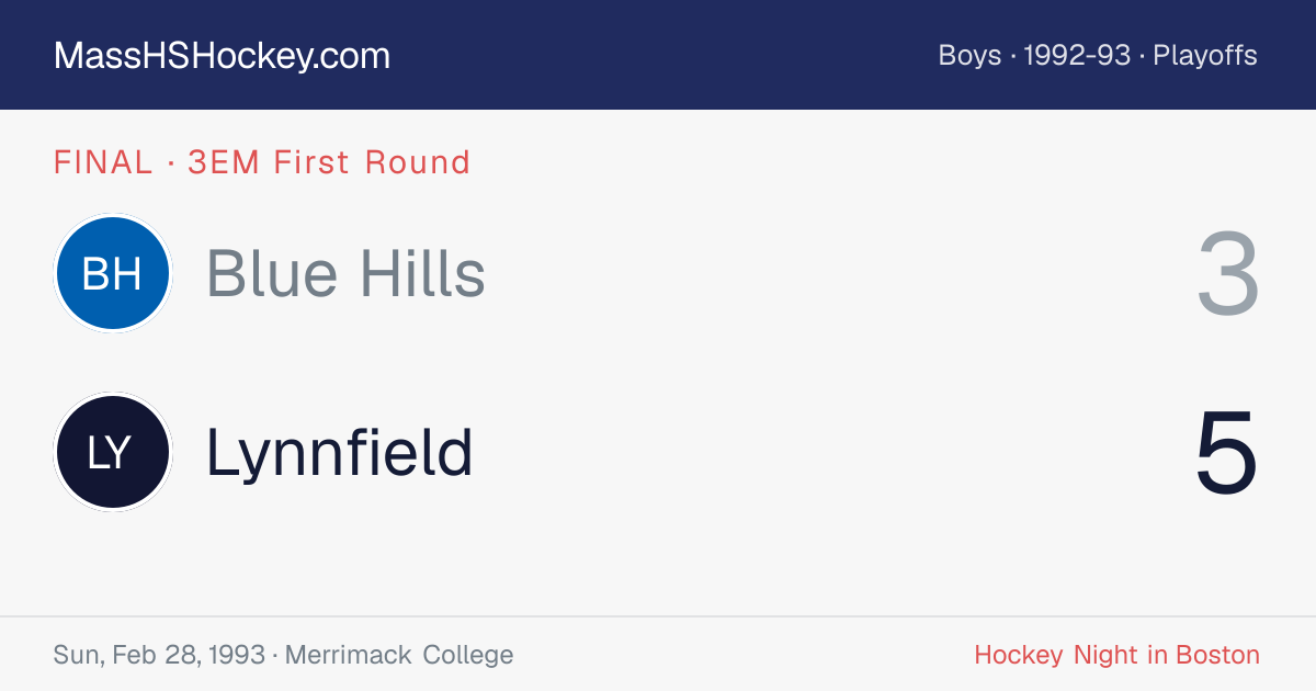 Blue Hills at Lynnfield score card