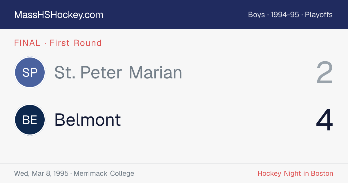 St. Peter Marian at Belmont score card