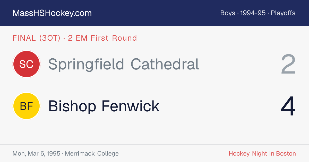 Springfield Cathedral at Bishop Fenwick score card