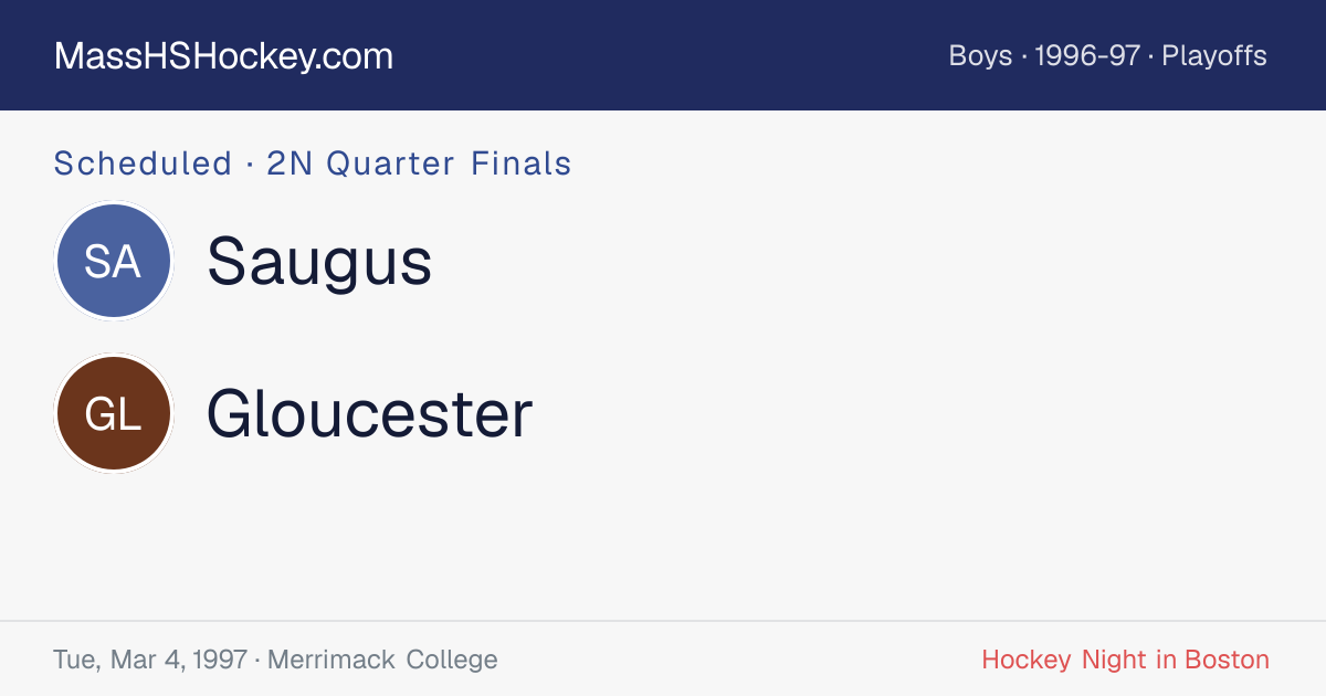 Saugus at Gloucester score card