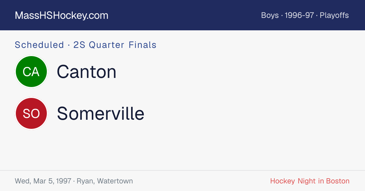 Canton at Somerville score card