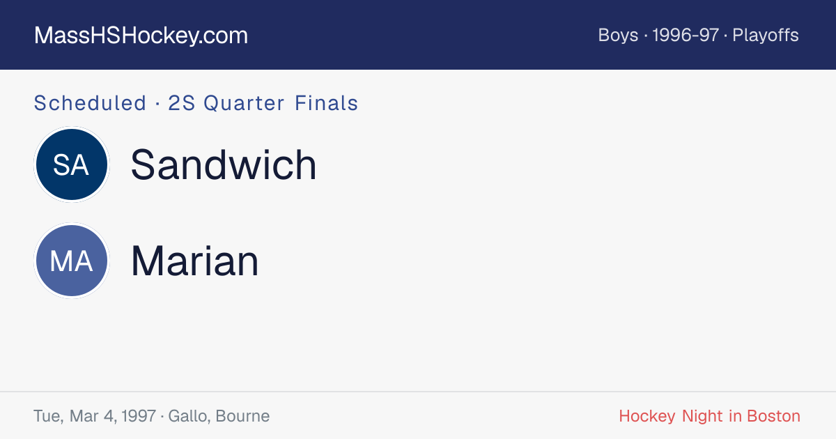 Sandwich at Marian score card