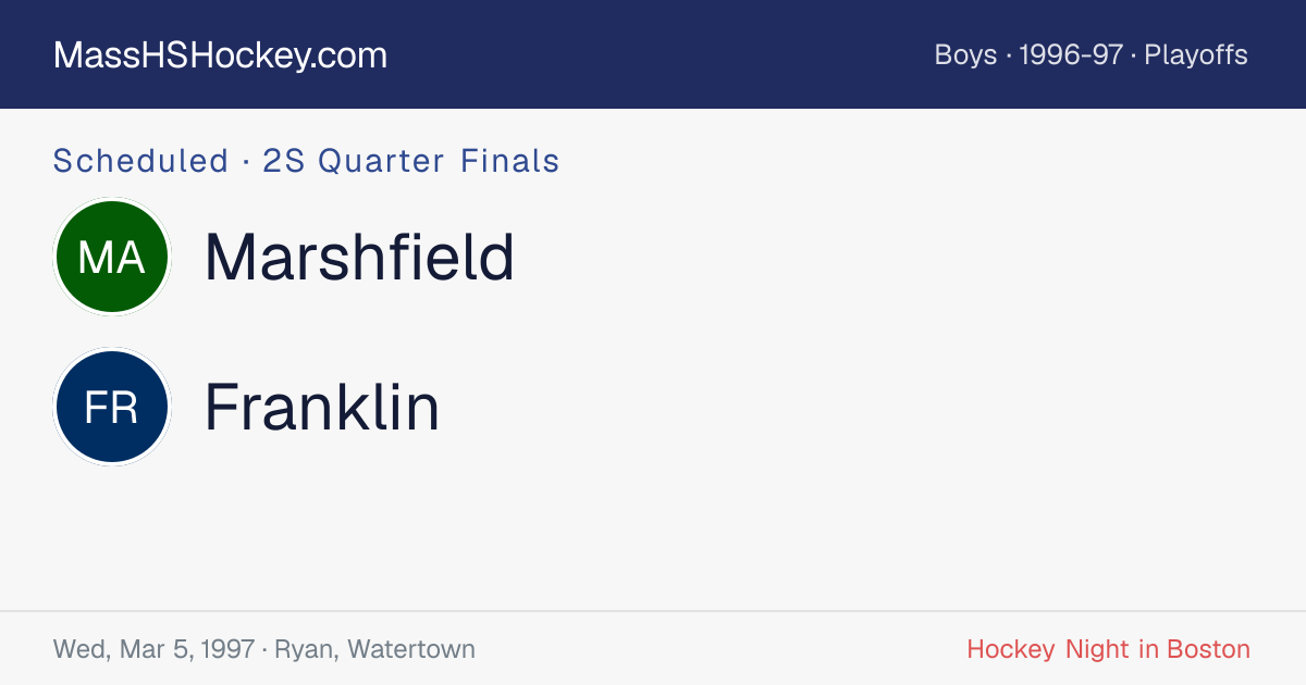Marshfield at Franklin score card