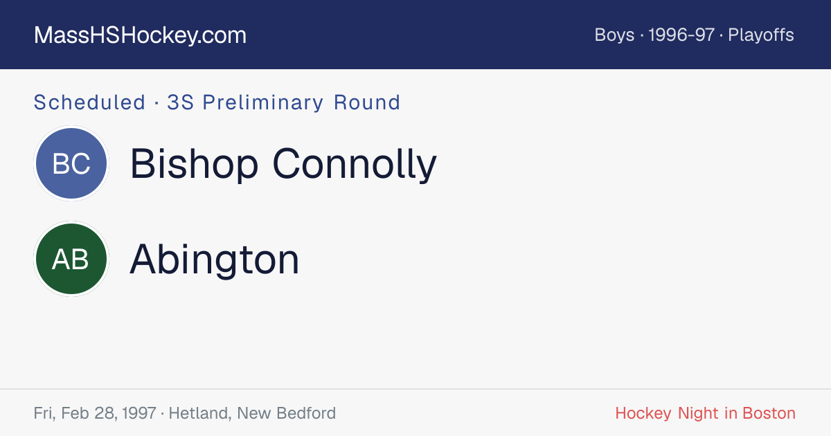 Bishop Connolly at Abington score card