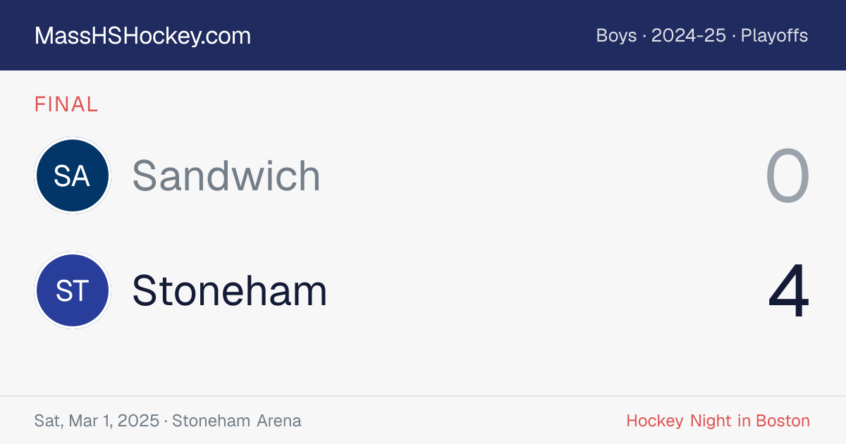 Sandwich at Stoneham score card