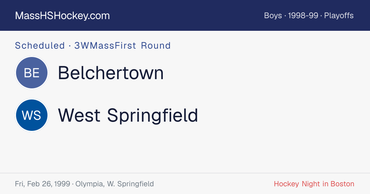 Belchertown at West Springfield score card