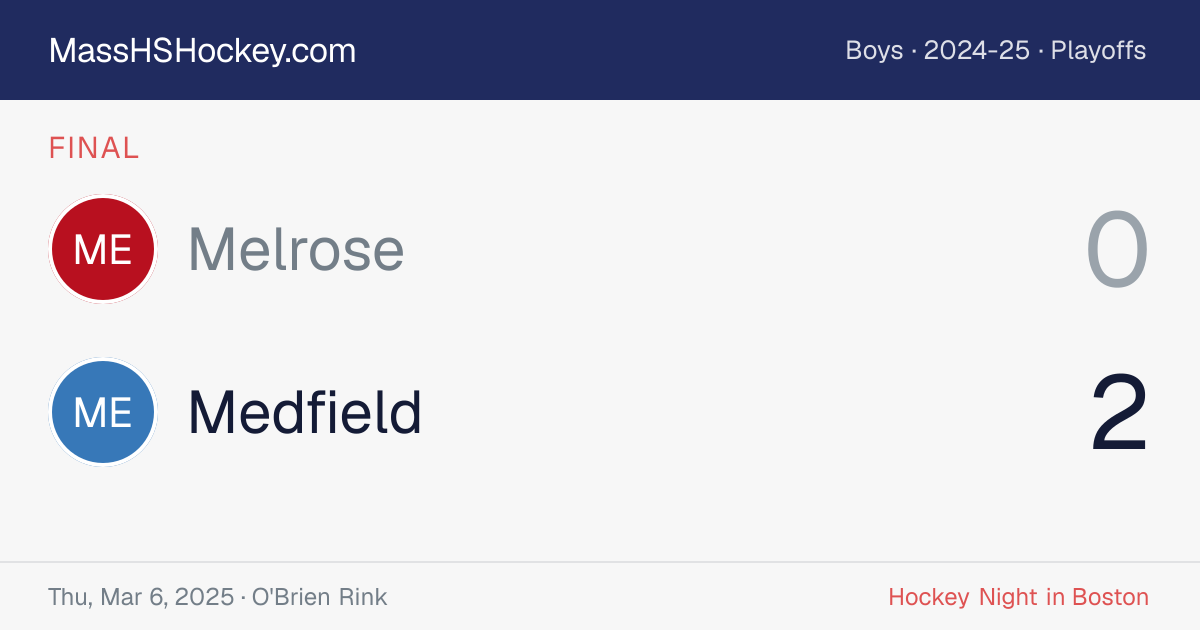 Melrose at Medfield score card
