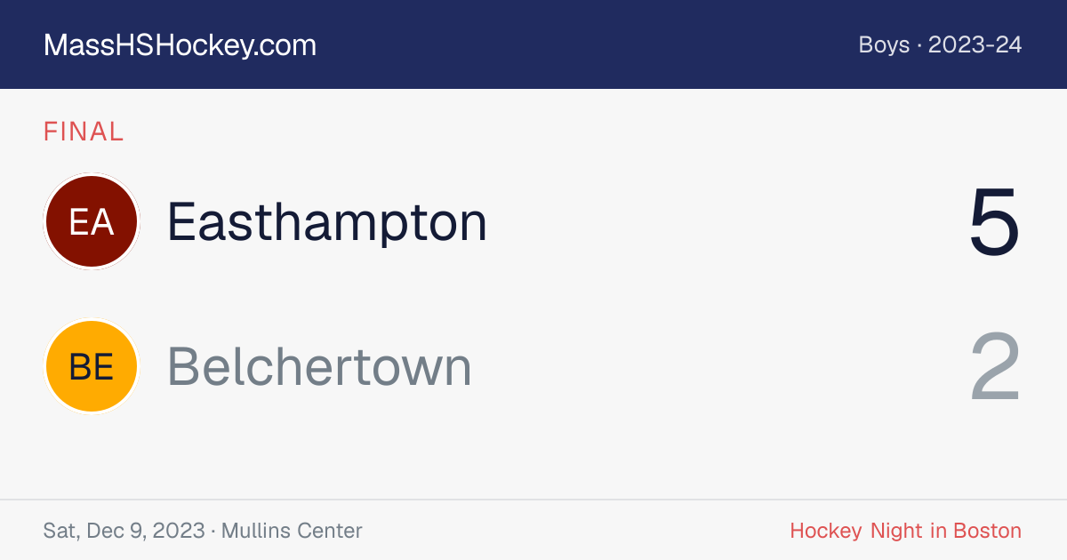 Easthampton at Belchertown score card