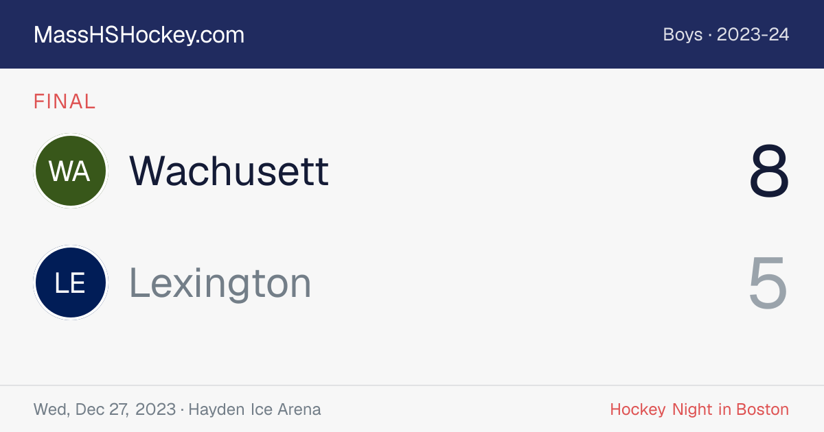 Wachusett at Lexington score card